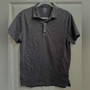 J Crew Men's Medium Garment-dyed slub cotton polo shirt - Gray